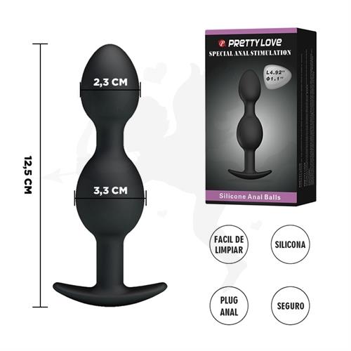 Dilatador anal plug de silicona negro